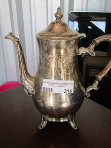 lot 314 image: W.M. Rogers silve plate tea kettle