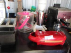 lot 317 image: Mr. Coffee espresso machine- Hamilton beach shakedrink mixer- ice bucket- red copper 5 min chef
