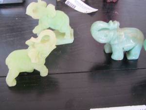 lot 325 image: Green Glass Elephants