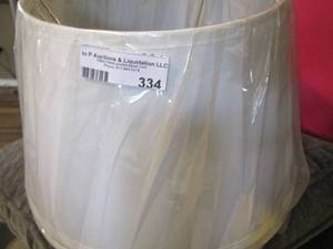 lot 334 image: 2 new white lamp shades, never used