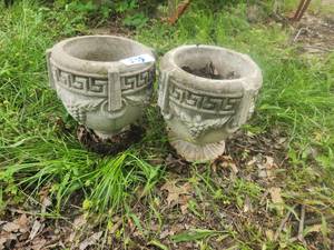lot 238 image: Selection of 2 decorative concrete planters - 10 tall