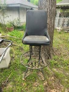 lot 223 image: Tall wrought iron workshop stool