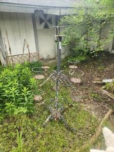 lot 221 image: Wrought iron tiered planter holder - 52 tall