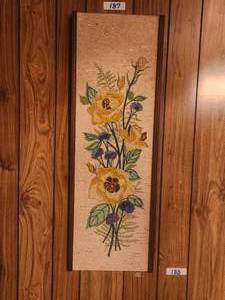 lot 187 image: Wall art - flowers 12 x 36