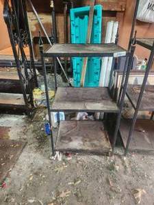 lot 171 image: Wrought iron shelf unit - 18 x 22 x 44 tall