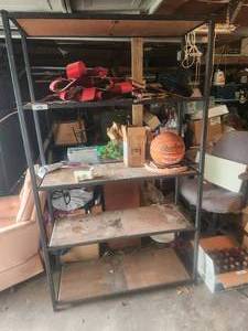 lot 178 image: Wrought iron shelf unit - 15 x 43 x 72 tall