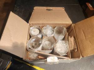lot 63 image: Selection of 6 glass candle holders