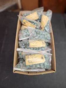 lot 1 image: Generous selection of round teal clay beads for jewelry and craft making