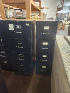 lot 53 image: Selection of 2 tall metal file cabinets