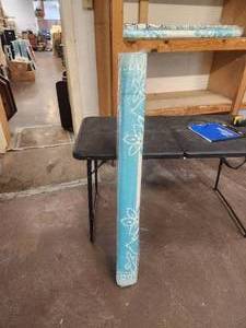 lot 84 image: Teal and white indoor & outdoor plastic mats-rugs - 48 x 68 - bid x 10