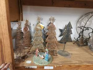 lot 245 image: Selection of metal Christmas tree decor.