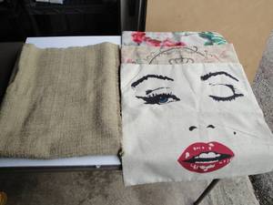 lot 26 image: Lot- 2-17 x 17 Designer Pillow Covers And Woven Dark Tan Material Cover, About 54 x 30