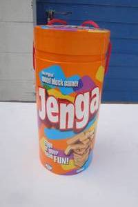 lot 50 image: The Original JENGA Wooden Block Game With Caring Box.
