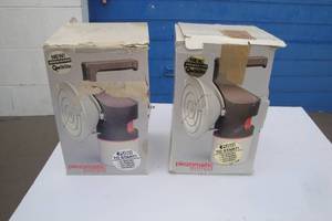 lot 59 image: Lot Of 2-Brinkmann Qwiklite Flint Light Spot Push to Start Lanterns. Uses Butane Cartridges, Not Included.