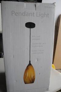 lot 61 image: Unused-Pendant Light Model 25306-36, Brown Tone And Dark Bronze Finish With6-Ft Cord. About 11 x 6, Bulb Not Included.