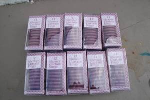 lot 74 image: Lot-12-Boxes Of Shower Curtain Rings, Plum Color