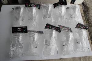 lot 83 image: Lot 10-3 Packs. Plastic Champagne Glasses, 5-Oz Ea.