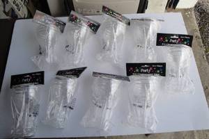 lot 85 image: Lot Of 9-3 Packs. Plastic Champagne Glasses, 5-Oz Ea.