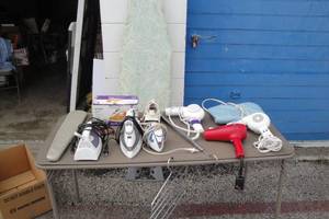 lot 87 image: Mixed Lot-Including Ironing Boards, And Mixed Electrical Items, Untested.