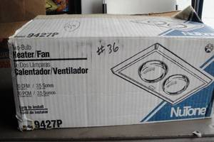 lot 89 image: Nutone 2Bulb Heater  Fan Model 9427P, 70-CFM, Bulbs Not Included.