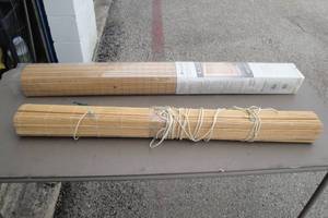 lot 125 image: 2-Window Shades, Natural Bamboo, About 39 x 72