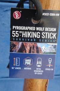 lot 137 image: Lot Of 2-55-Long Walking Sticks With Removeable Rubber Tips to convert to Metal Tip Hiking Sticks.