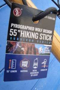 lot 140 image: Lot Of 2-55-Long Walking Sticks With Removeable Rubber Tips to convert to Metal Tip Hiking Sticks.