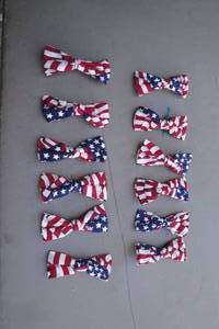 lot 162 image: Lot- 12-Clip-On U.S. Flag Design Bowties.