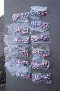 lot 166 image: Lot- 12-Clip-On U.S. Flag Design Bowties.