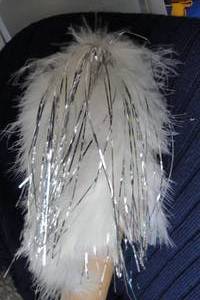 lot 188 image: Lot- White Feathers And Silver String Marching Band Hat Plumes, 48-In Cardboard Tubes AND 25-Empty Tubes