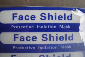 lot 230 image: Lot Of About 65-Protective Isolation Mask   Face Shields- 5 Per Pack