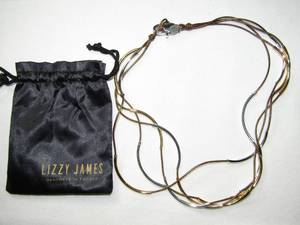 lot 276 image: Lizzy James classic gold & silver 4 strand metallic bronze leather bracelet