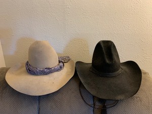lot 47 image: Two vintage western cowboy hats see pics