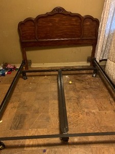 lot 75 image: Fullqueen bed frame and head board   see pics