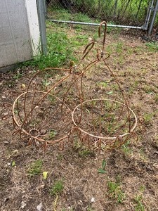 lot 161 image: 2 metal wire planter holders as shown