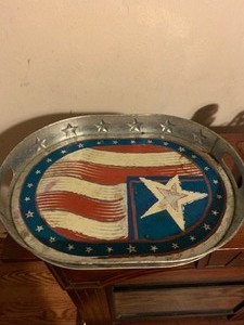 lot 172 image: Metal Texas serving tray