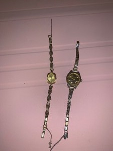 lot 50 image: 2 ladies watches -  vintage Bulova ladies watch and 1960s Kronatron ladies watch with diamond accents