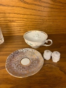 lot 65 image: Vintage Winterling - made in Germany cup- vintage - saucer and Mimi salt and pepper shaker