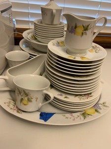 lot 69 image: Citron Toscany China set sugar, creamer, and gravy dishes included - as shown