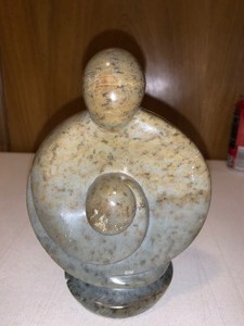 lot 126 image: Signed African soap stone abstract fertility figurine
