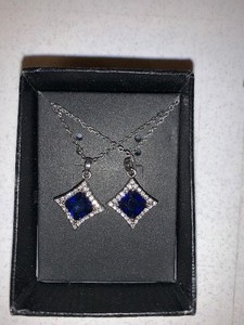 lot 136 image: 2 necklaces - 925 silver plated sapphire