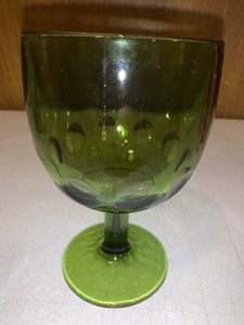 lot 138 image: Bartlett Collins vintage green thumbprint goblet