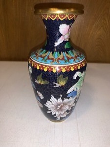 lot 150 image: Asian Cloisonn vase as shown -nice