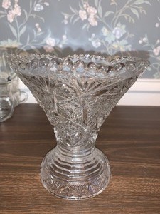 lot 206 image: American brilliant period  heavy cut crystal punch bowlcompote