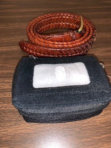 lot 223 image: Mens lot - 1 brown full grain leather size 38 - 1 black zipper wallet