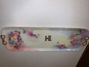 lot 234 image: Antique Bavarian glove tray hand painted