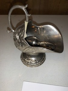 lot 250 image: Silver plaited scuttle and scoop