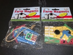 lot 268 image: 2 Farmhouse magnets - birdhouses - see pics