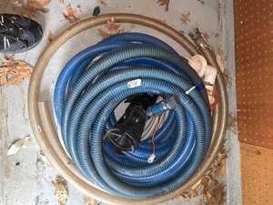 lot 312 image: Grouping of commercial type hoses with valves - maybe for swimming pool 