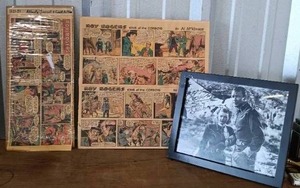 lot 9 image: Vintage Roy Rogers Cartoon Strips and Autographed Roy Rogers and Dale Evans Photo
